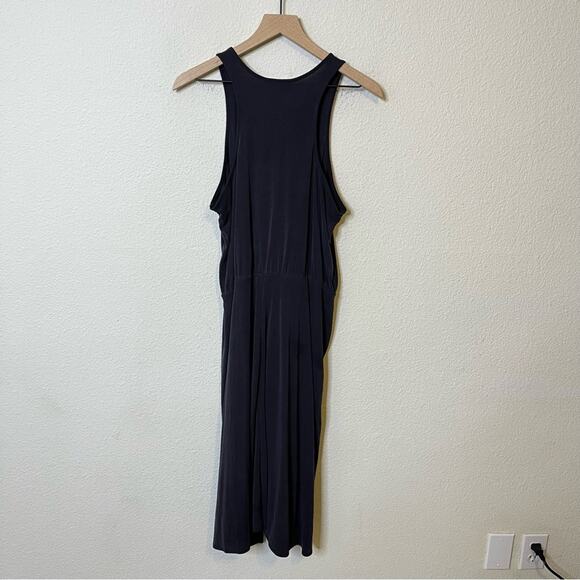 Anthropologie Moulinette Soeurs Gray Gathered Ruched Jersey Midi Dress Size LP - Picture 5 of 6